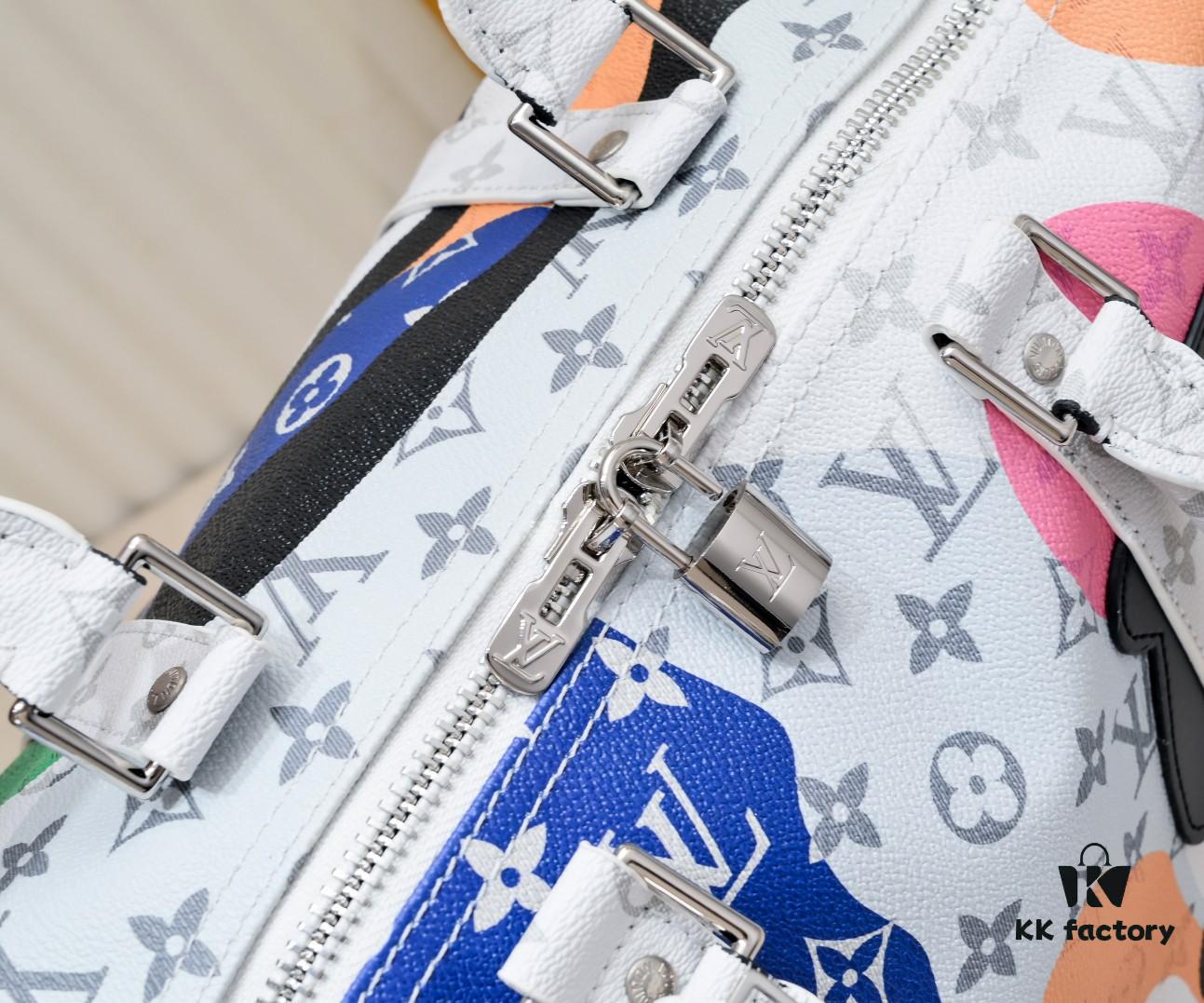 Keepall Bandoulière 45 Travel Bag in Monogram Coated Canvas and Cowhide Leather