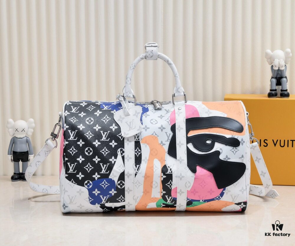 Keepall Bandoulière 45 Travel Bag in Monogram Coated Canvas and Cowhide Leather