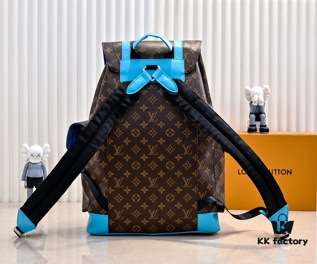 Louis Vuitton Colormania Collection Christopher Medium Backpack M12729 Monogram Blue and M13202 Monogram Ochre 41379