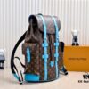 Louis Vuitton Colormania Collection Christopher Medium Backpack M12729 Monogram Blue and M13202 Monogram Ochre 41379