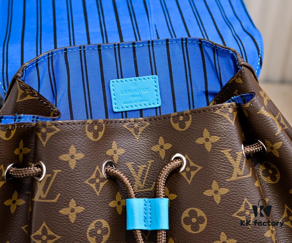 Louis Vuitton Colormania Collection Christopher Medium Backpack M12729 Monogram Blue and M13202 Monogram Ochre 41379