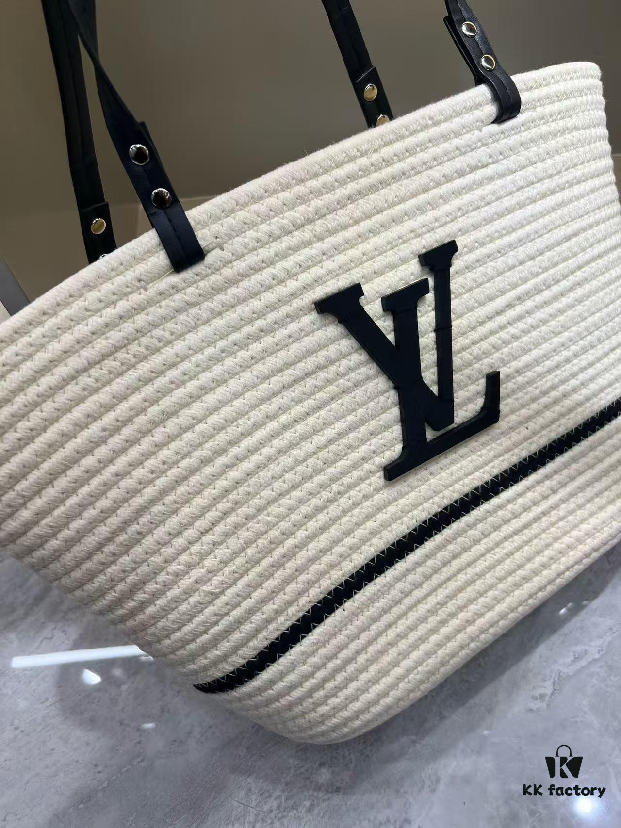 LV Summer New Arrival Woven Tote Bag Large Capacity Vacation Beach Bag Shoulder Bag