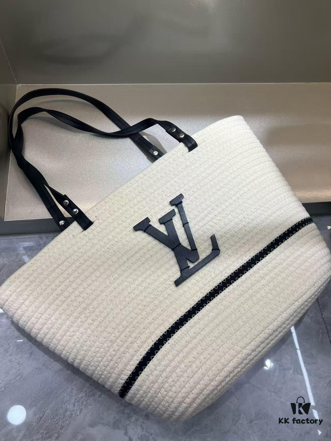 LV Summer New Arrival Woven Tote Bag Large Capacity Vacation Beach Bag Shoulder Bag