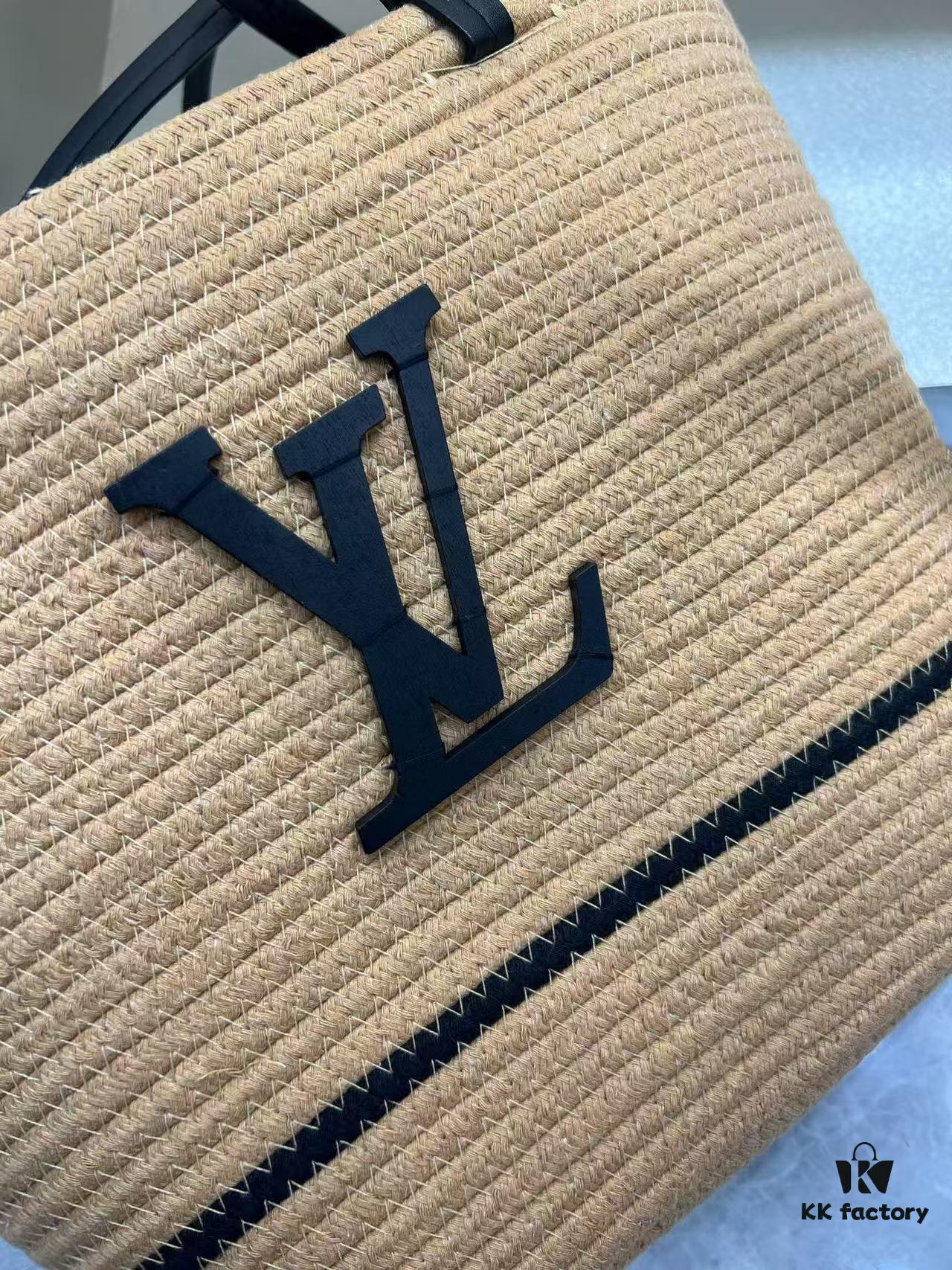 LV Summer New Arrival Woven Bag, Large-Capacity Tote, Vacation Beach Bag, Shoulder Bag 40.28