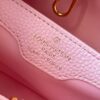 Upgraded M20841 Etoile Pearlized Pink Shell Button Capucines MM Handbag