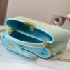 Upgraded M20841 Stellar Pearl Green Shell Button Capucines MM Handbag