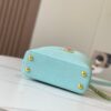 Upgraded M59850 Stellar Pearl Blue Shell Button Capucines Mini Bag