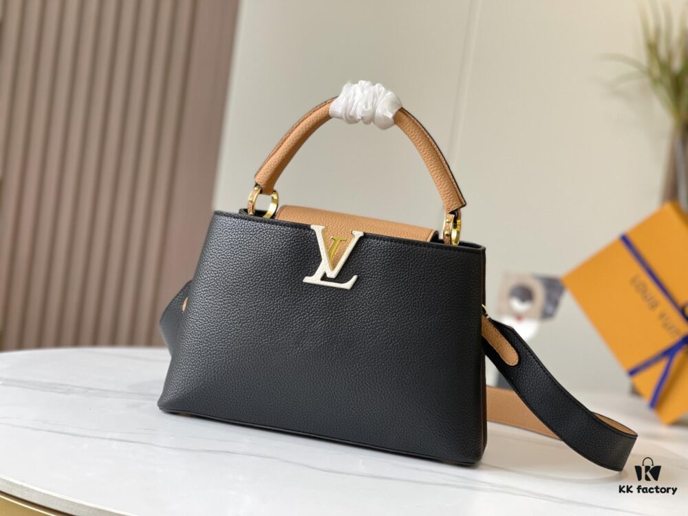 Upgraded Version 💋 M59466 Black with Beige Gold Hardware