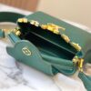 Upgraded M23765 Green and White Mother-of-Pearl Flower Crown Bag