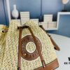 New Large Batch LV NOE PURSE Bucket Bag in Raffia Leather 'Little Burnt Dumpling'