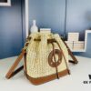 New Large Batch LV NOE PURSE Bucket Bag in Raffia Leather 'Little Burnt Dumpling'