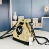 New Large Batch LV NOE PURSE Bucket Bag with Raffia and Leather Trim