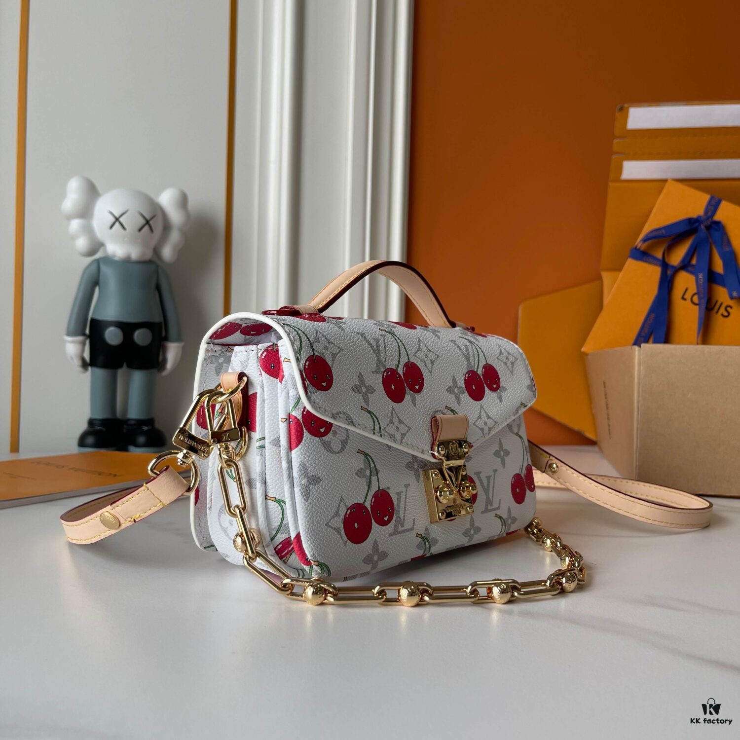 Upgraded Version 190 [Official Latest Model, Accurate Color Match] Cherry Chain Bag Underarm Bag with Exclusive Sticker