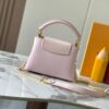 Guangzhou Stock Top Quality Original Capucines Mini Model: 13249 Pink Material: Canvas with Graffiti Hardware Upgraded Features: LV Initials, Unique Edge Ring, Exquisite Monogram Flower on Flap