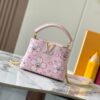 Guangzhou Stock Top Quality Original Capucines Mini Model: 13249 Pink Material: Canvas with Graffiti Hardware Upgraded Features: LV Initials, Unique Edge Ring, Exquisite Monogram Flower on Flap