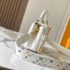 Guangzhou Stock Top Quality Original Version Capucines Mini Model: 12352 White with 33 Colorful Elements Material: Crushed Calfskin Hardware Upgraded Features: LV Initials, Unique Border Ring, Exquisite Monogram Flower on Flap Closure Dimensions: 21×14×8cm