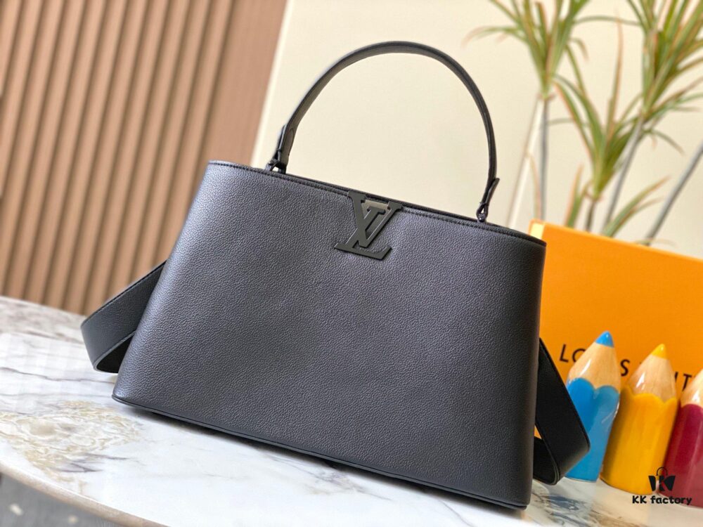 Upgraded Version M24880 Black Capucines Souple Large Handbag