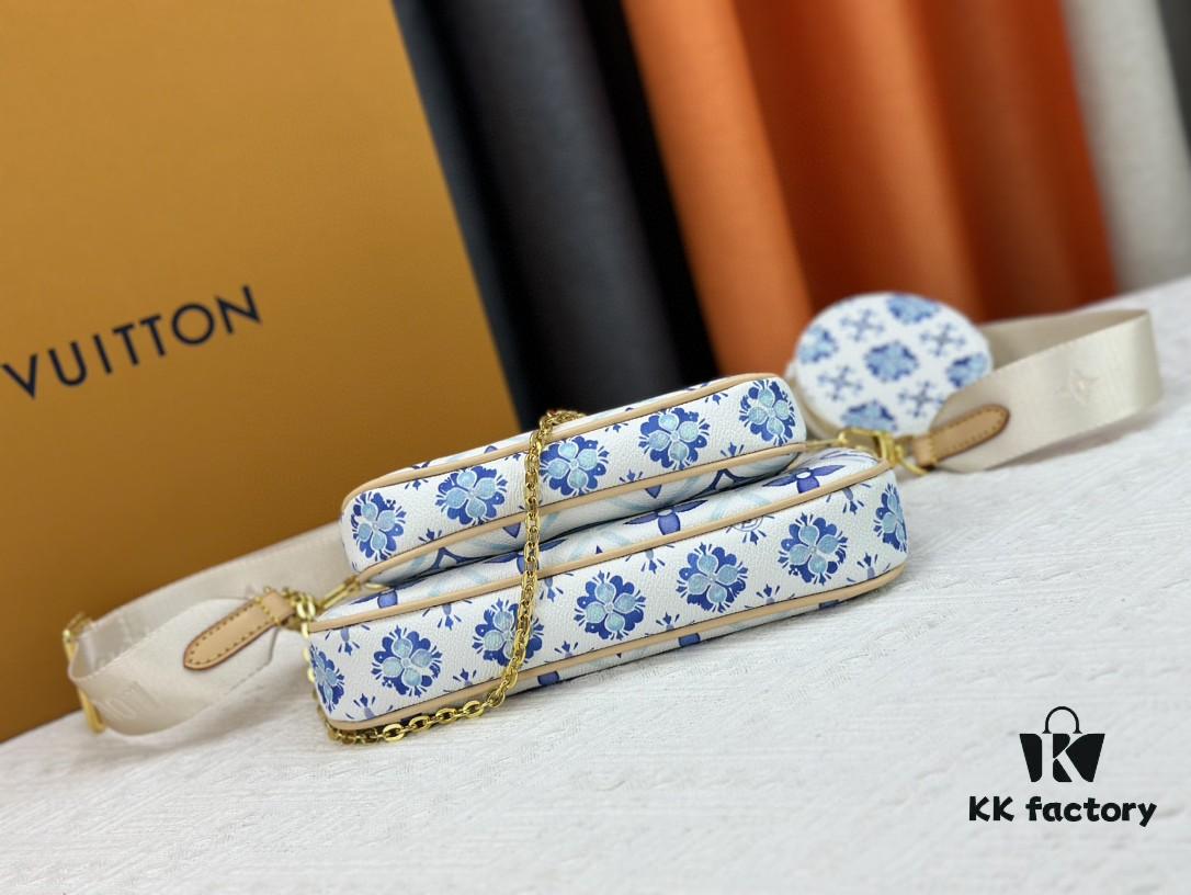 Upgraded M44823 M25374 Blue Five-in-One Mahjong Bag Collection, Latest Seasonal Multi Pochette Accessoires Handbag