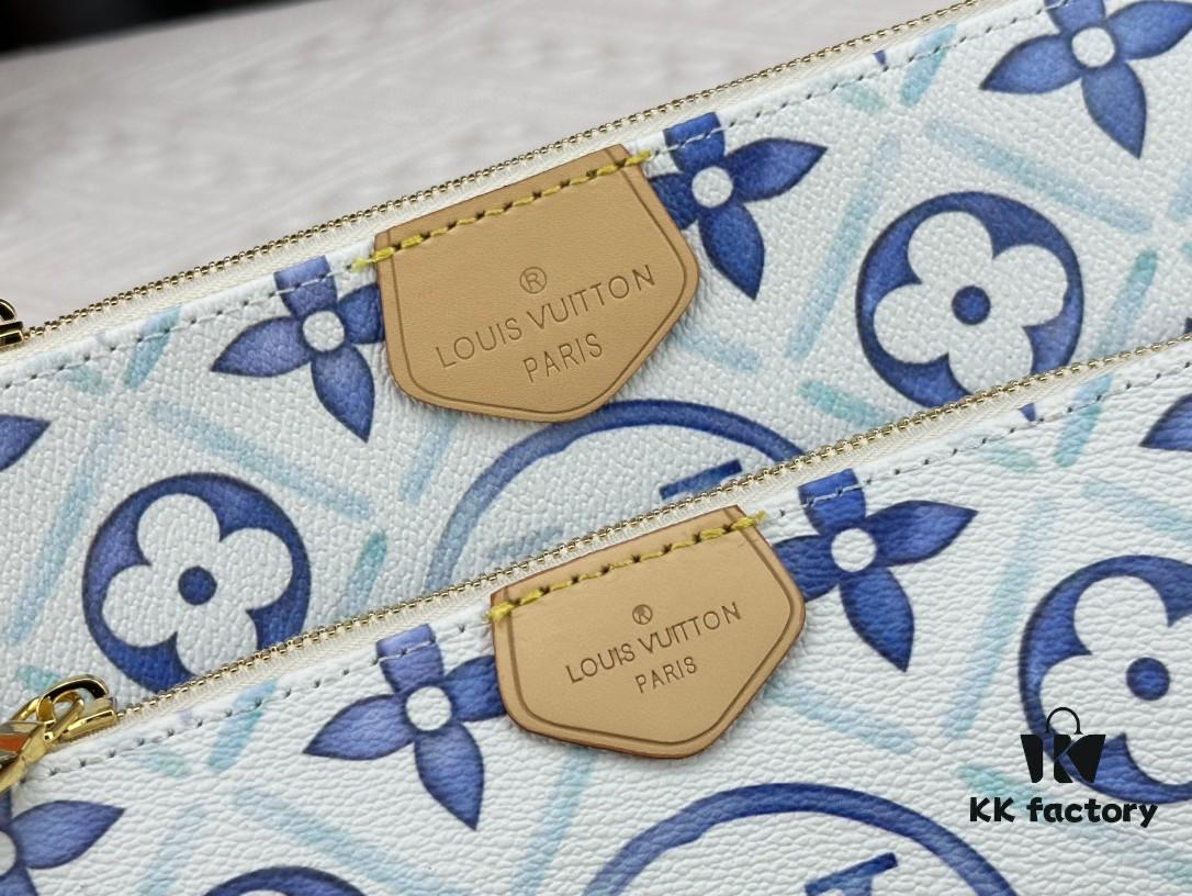 Upgraded M44823 M25374 Blue Five-in-One Mahjong Bag Collection, Latest Seasonal Multi Pochette Accessoires Handbag