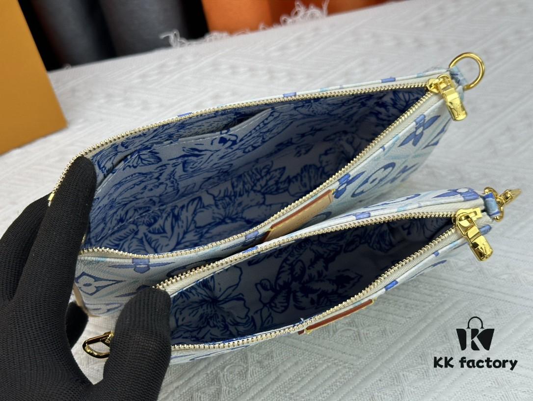 Upgraded M44823 M25374 Blue Five-in-One Mahjong Bag Collection, Latest Seasonal Multi Pochette Accessoires Handbag