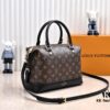 Exclusive Real Photo - Upgraded Version ‼️ LV Monogram with Leather Trim Handheld, Shoulder & Crossbody Bag, Model No. M68169, with Long Strap, 2025 New Fashion Women's Bag, Monogram Leather Strap, Full Leather Handbag, Large Capacity [Strong], Size: 28x20x11.5