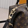 Exclusive Real Photo - Upgraded Version ‼️ LV Monogram with Leather Trim Handheld, Shoulder & Crossbody Bag, Model No. M68169, with Long Strap, 2025 New Fashion Women's Bag, Monogram Leather Strap, Full Leather Handbag, Large Capacity [Strong], Size: 28x20x11.5