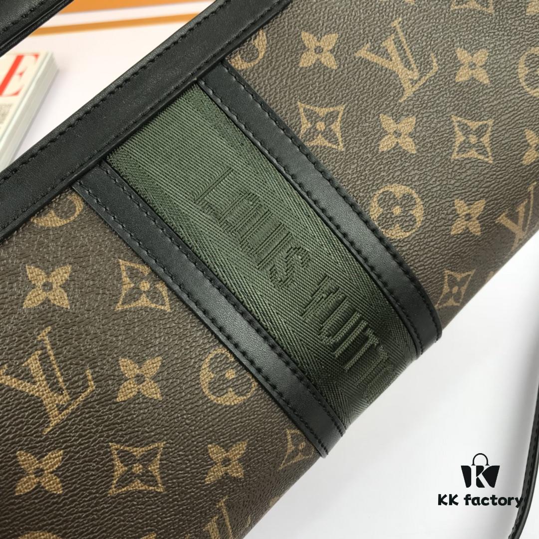 LV Handheld Bag with Long Strap, Super Practical, European Boutique Same Style, Made of Elegant Damier Ebene Classic Fabric, Lined with Custom Foam Material, Durable, Anti-dirt, Washable, Fashionable and Functional, Soft and Comfortable Body, Interior Compartment, Large Capacity for Daily Needs, Model: 53666, Size: 30-19-8