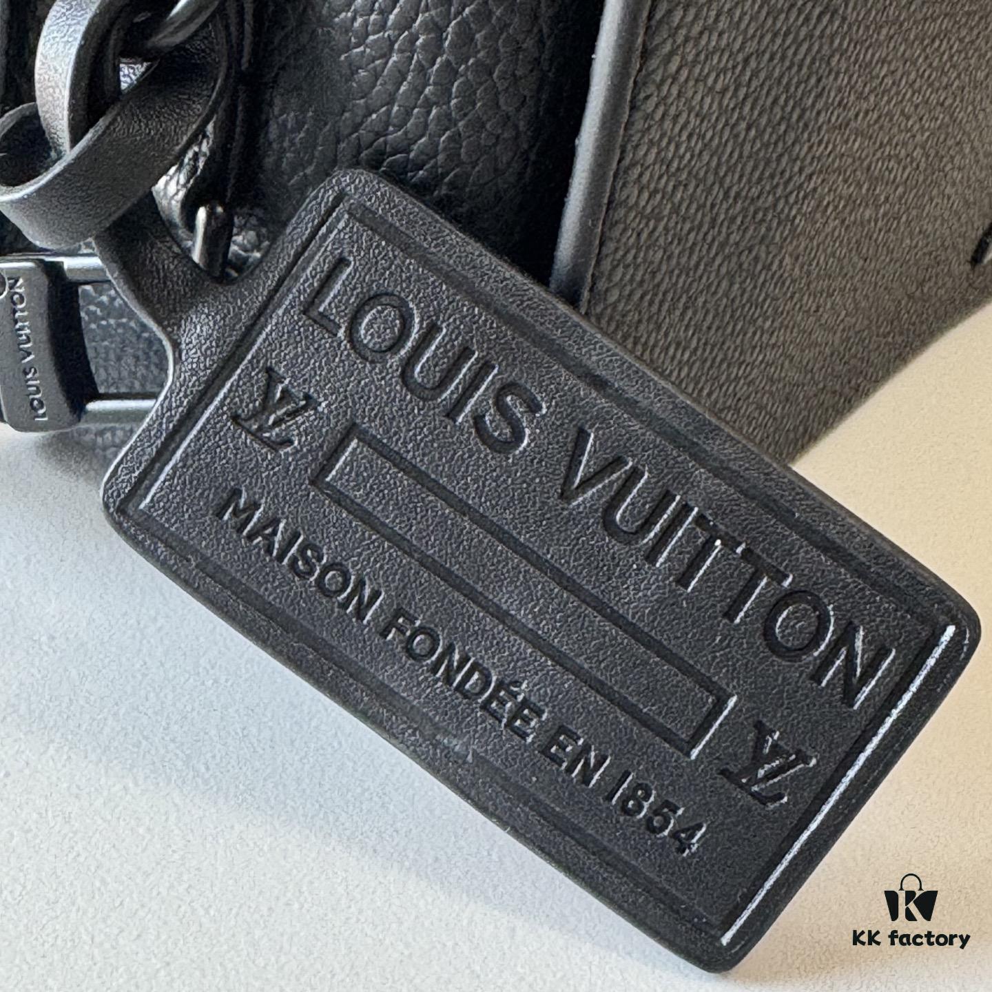 Upgraded Version M82085 M82086 Full Leather Black, Light Green, Black Flower, Old Flower Men's Messenger Bag Flap Mini Handbag