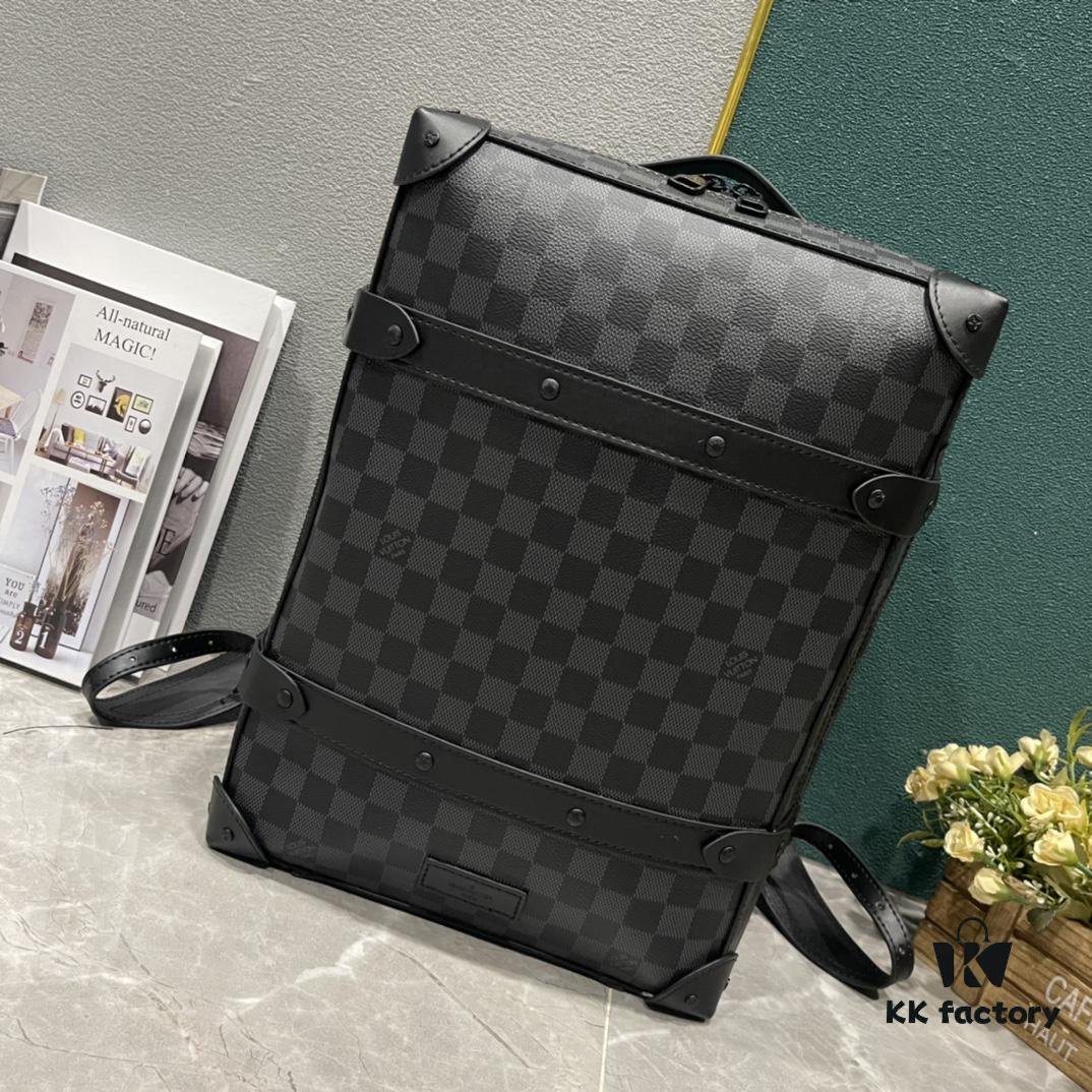 Upgraded Version 260 Vintage Trunk Bag 44752, Old Flower, Black Flower, Black Checkered, LV Classic Refined Trunk Bag