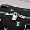 Lot No. 13966 Embroidered Keepall Bandoulière 50 Travel Bag in Deep LV Blason Denim by Pharrell Williams