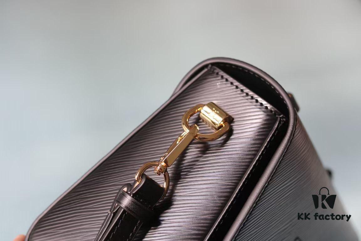 Top Quality Original! Welcome to Compare! Model No.: 50392/22229/22236. This LV Twist Medium Bag is crafted from Epi grained leather, featuring woven leather wrapping around the LV Twist lock and top handle, adding a touch of elegance to its bold silhouette. The detachable and adjustable shoulder strap allows versatile carrying options—short shoulder, long shoulder, or cross-body wear.