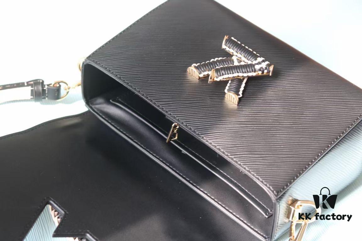 Top Quality Original! Welcome to Compare! Model No.: 50392/22229/22236. This LV Twist Medium Bag is crafted from Epi grained leather, featuring woven leather wrapping around the LV Twist lock and top handle, adding a touch of elegance to its bold silhouette. The detachable and adjustable shoulder strap allows versatile carrying options—short shoulder, long shoulder, or cross-body wear.