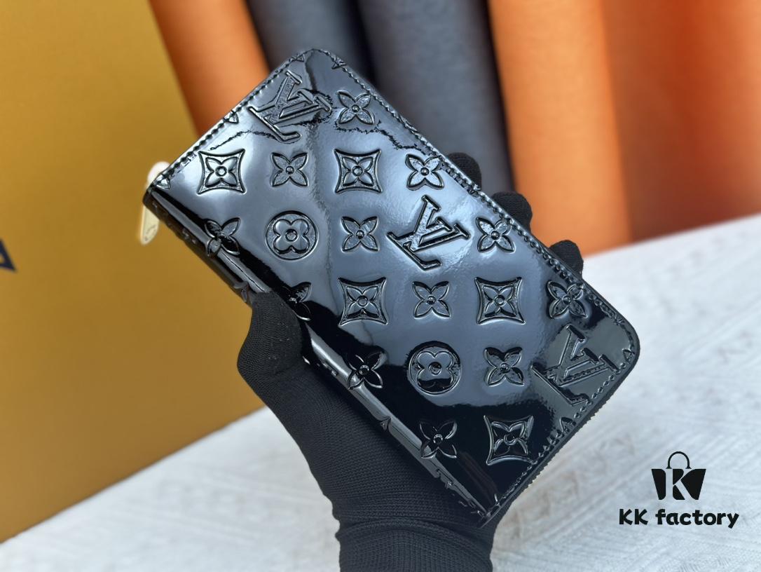 LV Zippy Zip-Around Wallet in Embossed Calfskin with Patent Finish