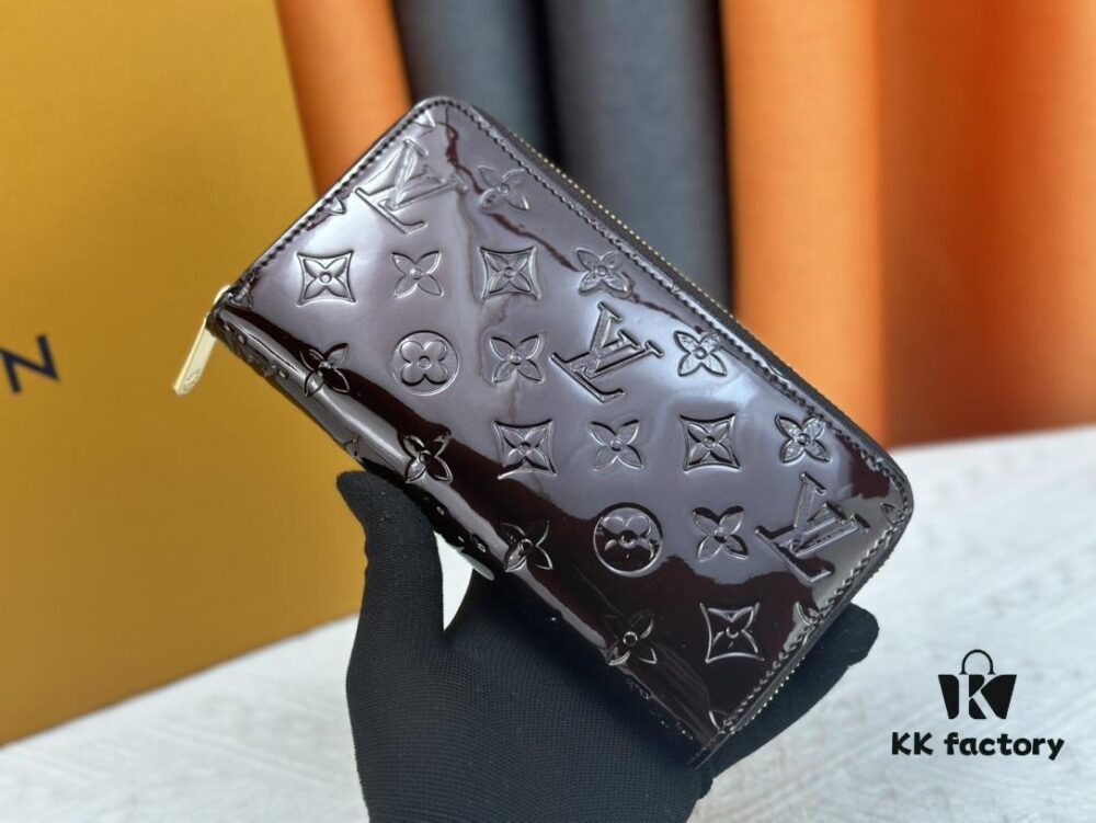 LV Zippy Wallet in Patent Leather with Embossed Calfskin