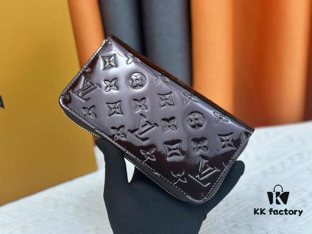 LV Zippy Wallet in Patent Leather with Embossed Calfskin