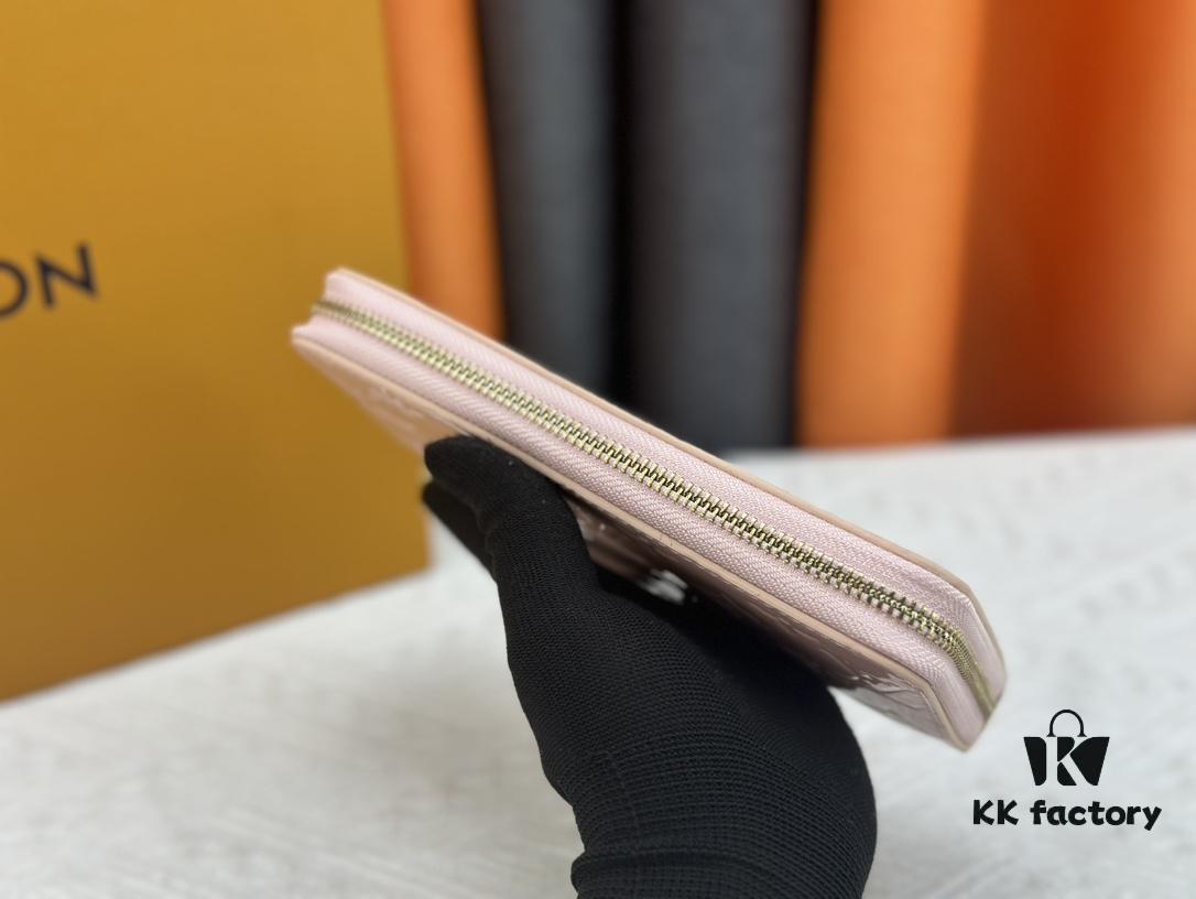 LV Zippy Wallet in Embossed Calfskin with Smooth Leather Trim