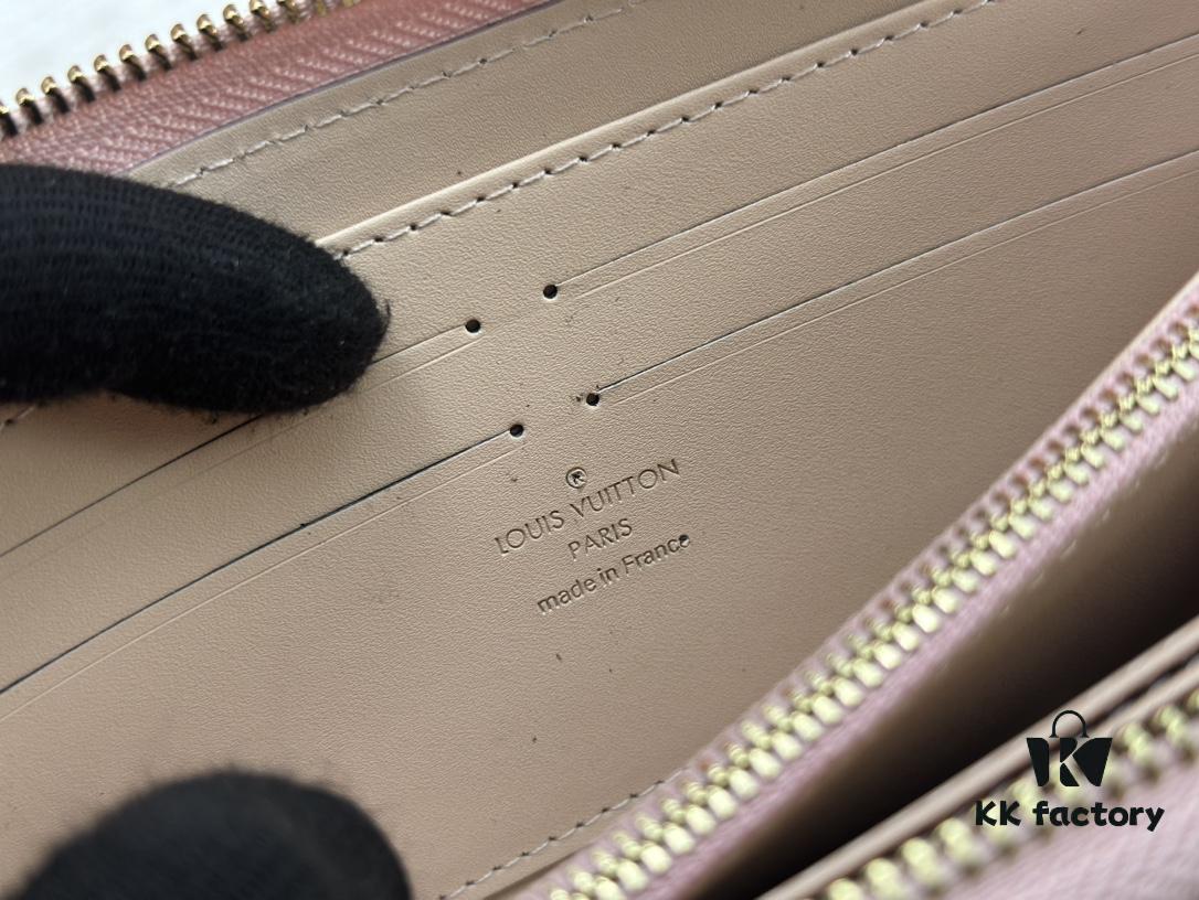 LV Zippy Wallet in Embossed Calfskin with Smooth Leather Trim