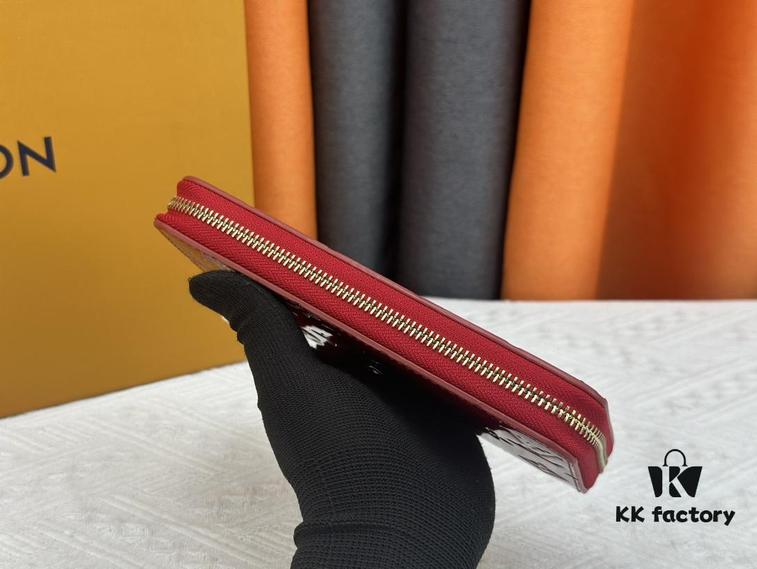 LV Zippy Zip-Around Wallet in Embossed Calfskin with Smooth Leather Trim