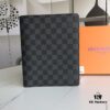 Hot Selling Extra Large Checkbook Wallet with Notebook Set, 6 Card Slots, Cowhide Leather + LV Special Fabric, Comes with Box, Approx. 18cm