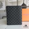 Hot Selling Extra Large Checkbook Wallet with Notebook Set, 6 Card Slots, Cowhide Leather + LV Special Fabric, Comes with Box, Approx. 18cm