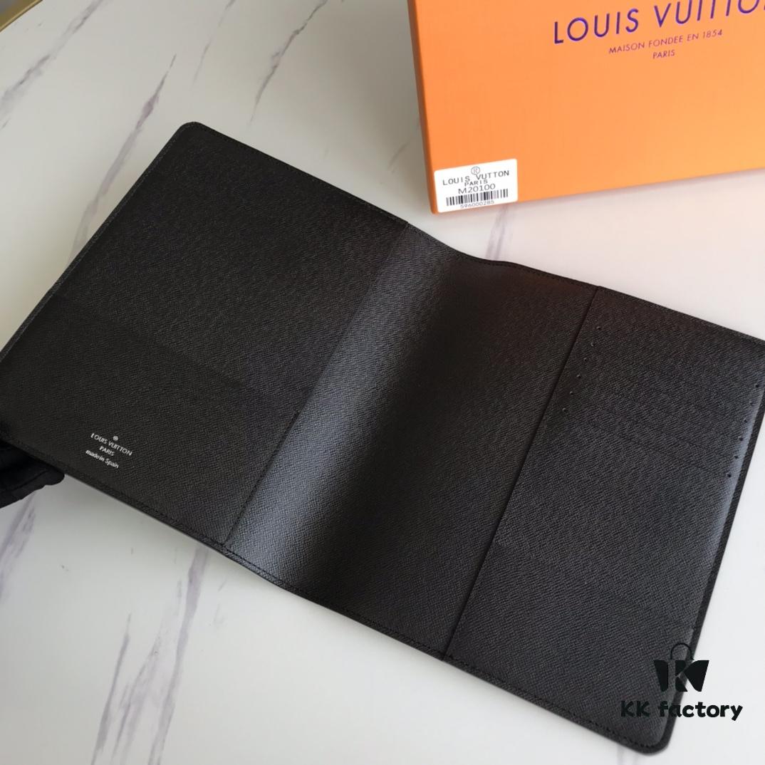 Hot Selling Extra Large Checkbook Wallet with Notebook Set, 6 Card Slots, Cowhide Leather + LV Special Fabric, Comes with Box, Approx. 18cm