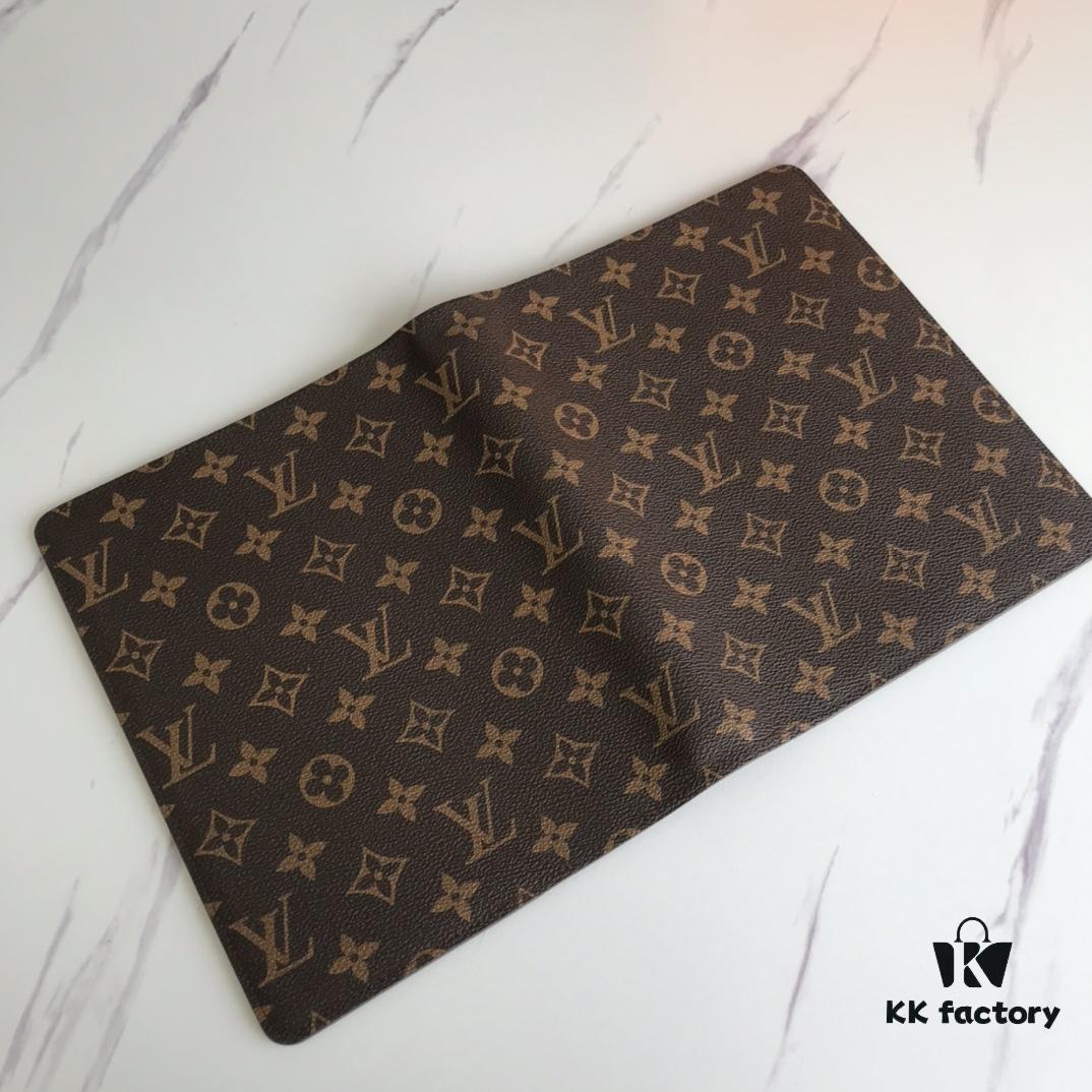 2021 Hot Selling Large Checkbook Wallet with 6 Card Slots, Genuine Cowhide and LV Special Fabric, Gift Box Included, Approx. 18cm