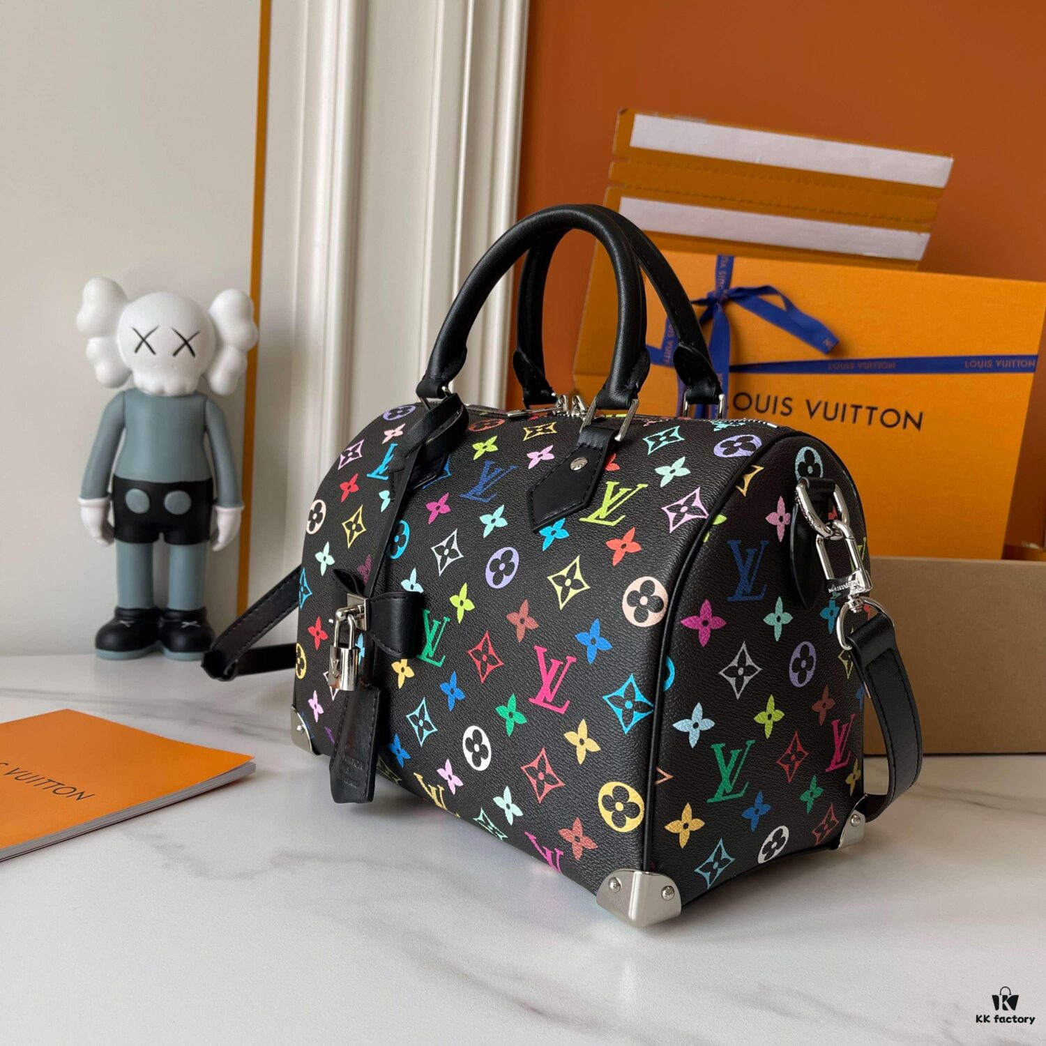 Upgraded Version 200 (Actual Photos, Authentic Match) M13805-M13085-M13257 LV Takashi Murakami Co-Branded Nano Speedy Handbag
