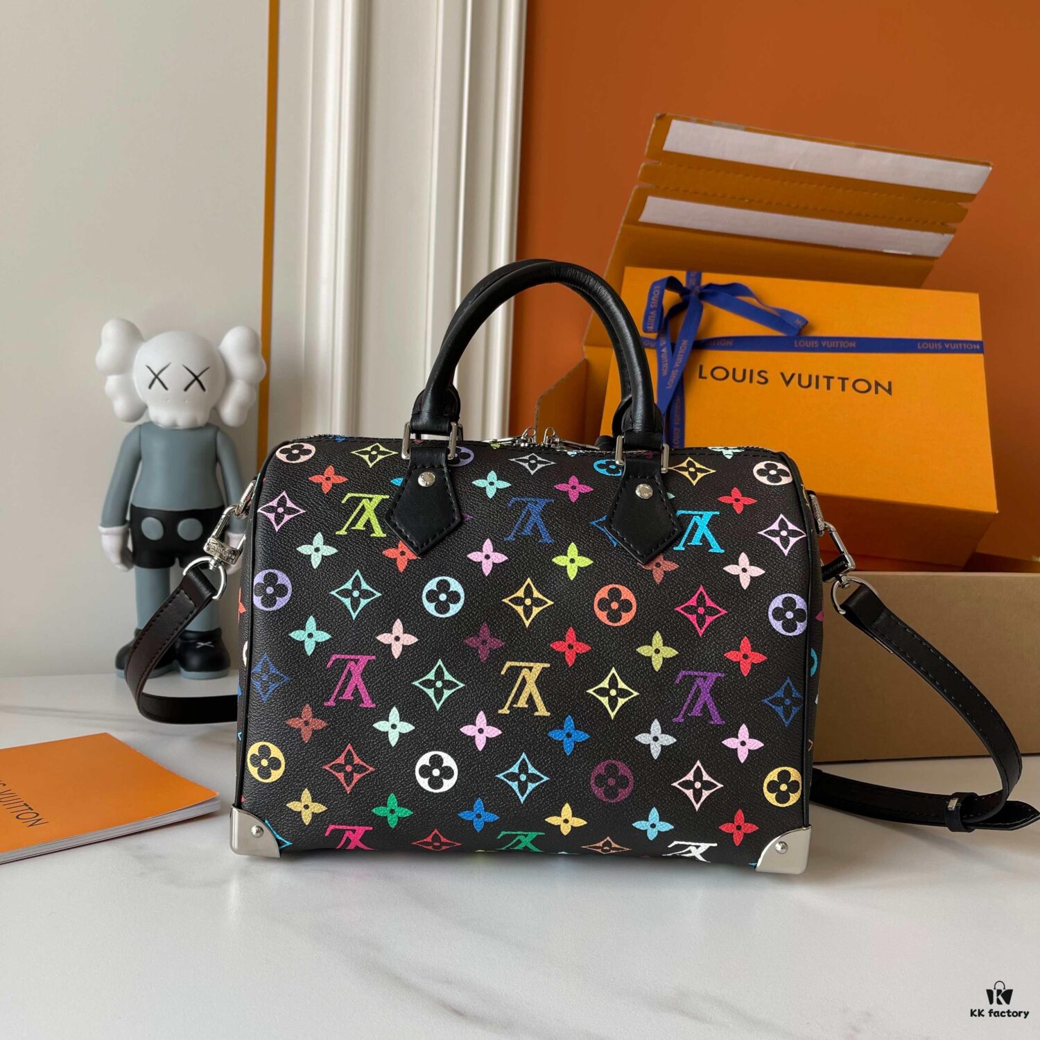 Upgraded Version 200 (Actual Photos, Authentic Match) M13805-M13085-M13257 LV Takashi Murakami Co-Branded Nano Speedy Handbag