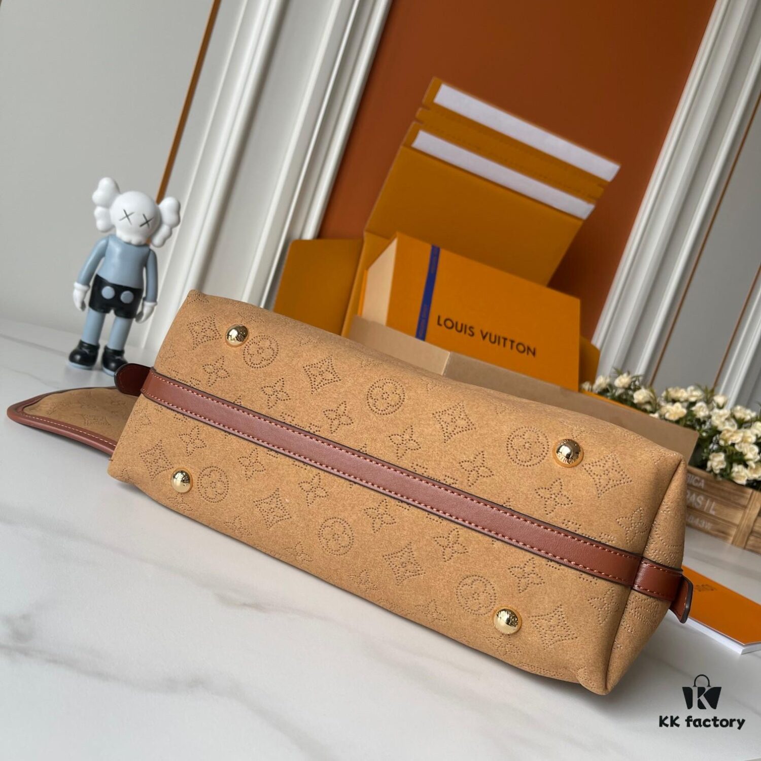 Upgraded 210 M11843 M46203 (Calfskin Velvet, Digital Perforation Technique, Matched Pattern) CarryAll Mini Bag