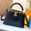 Top Grade Original Guangzhou Stock M12297 Black Lizard Skin with Diamond-Inlaid Golden Crown Capucines BB Handbag