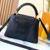 Top Grade Original Guangzhou Stock M12297 Black Lizard Skin with Diamond-Inlaid Golden Crown Capucines BB Handbag