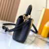 Top Grade Original Guangzhou M12296 Black Lizard Leather with Gold Diamond Crown Capucines Mini Bag