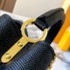 Top Grade Original Guangzhou M12296 Black Lizard Leather with Gold Diamond Crown Capucines Mini Bag