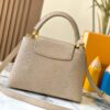 Top-Grade Original Guangzhou Stock M12297 Beige Lizard Leather with Gold Diamond Crown Capucines BB Bag